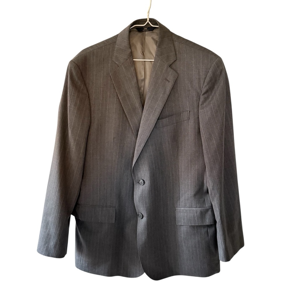 Brooks Brothers 346 Grey Pinstripe Wool Blazer Suit Jacket Men’s 42S Two Button